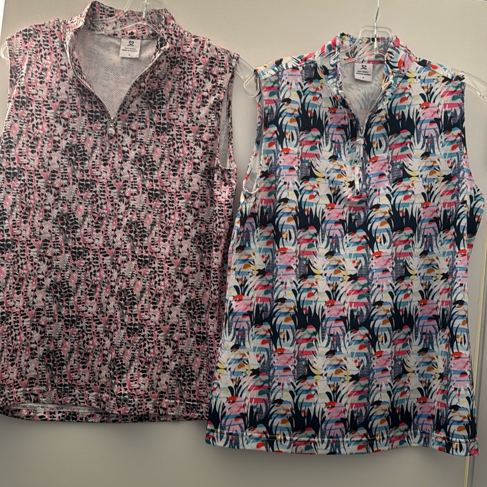 2 sleeveless Daily Sports golf shirts.NWOT size M